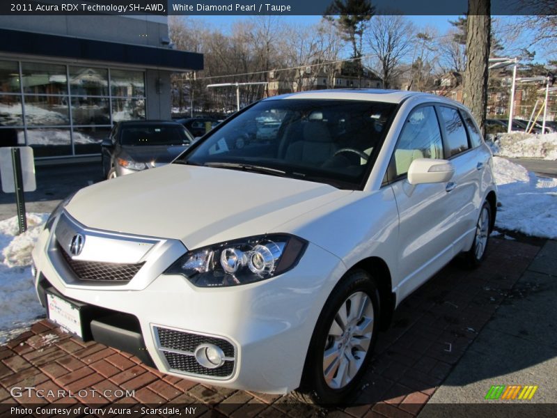 White Diamond Pearl / Taupe 2011 Acura RDX Technology SH-AWD
