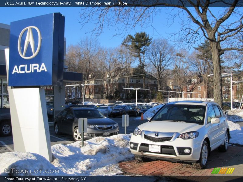White Diamond Pearl / Taupe 2011 Acura RDX Technology SH-AWD