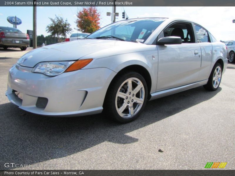 Silver Nickel / Red Line Black/Blue 2004 Saturn ION Red Line Quad Coupe