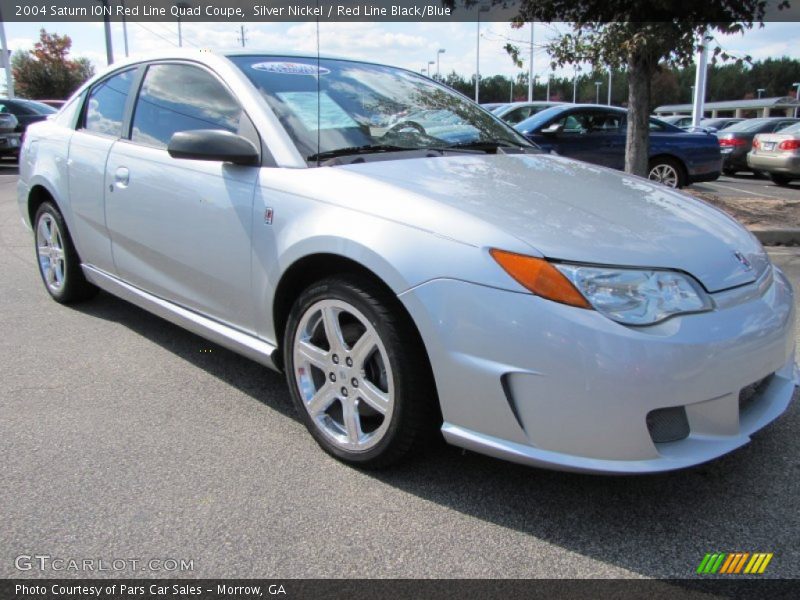 Silver Nickel / Red Line Black/Blue 2004 Saturn ION Red Line Quad Coupe