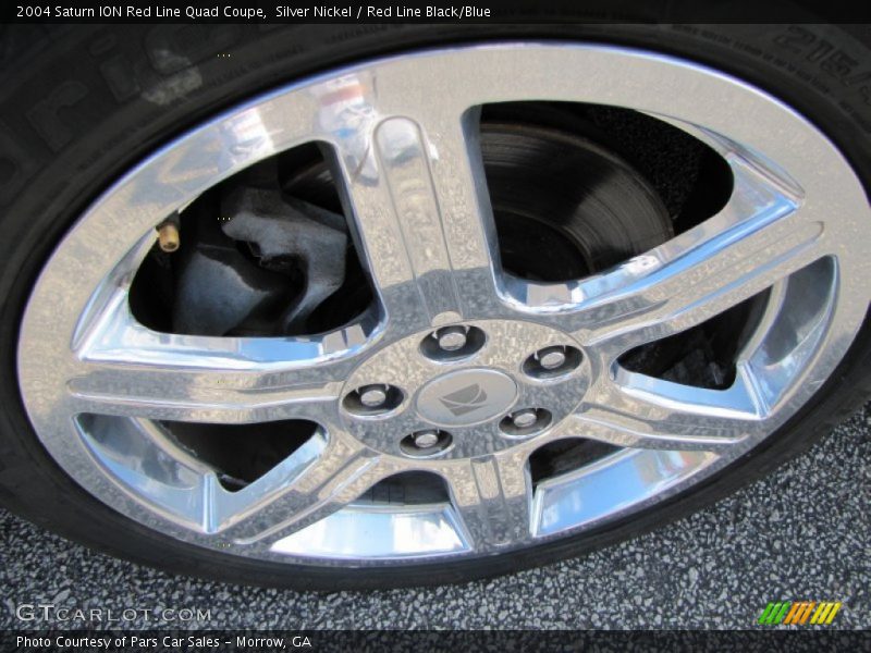 Silver Nickel / Red Line Black/Blue 2004 Saturn ION Red Line Quad Coupe