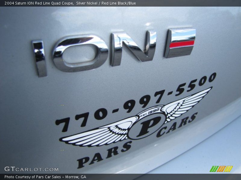 Silver Nickel / Red Line Black/Blue 2004 Saturn ION Red Line Quad Coupe