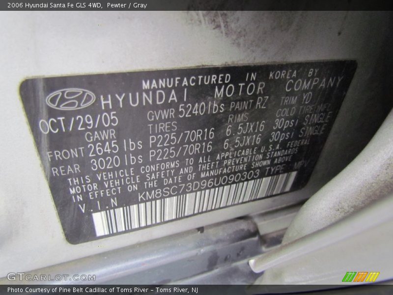 Pewter / Gray 2006 Hyundai Santa Fe GLS 4WD