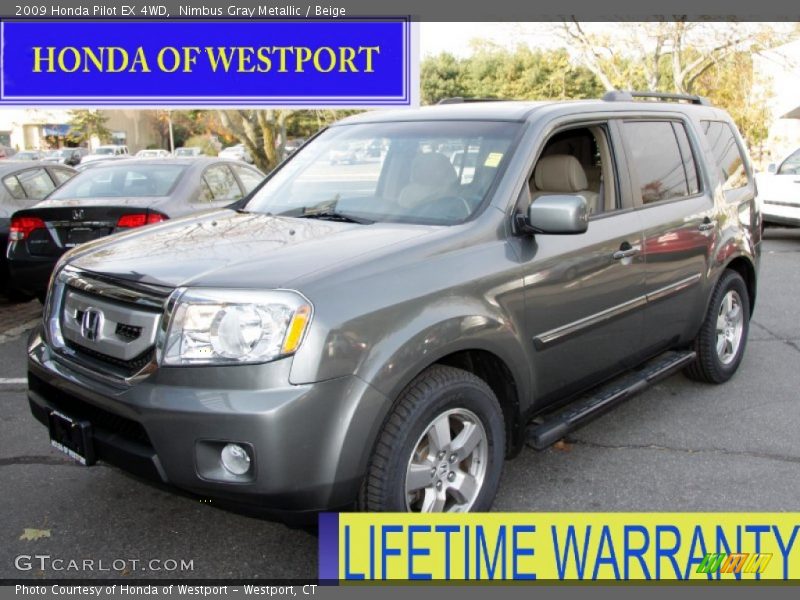 Nimbus Gray Metallic / Beige 2009 Honda Pilot EX 4WD