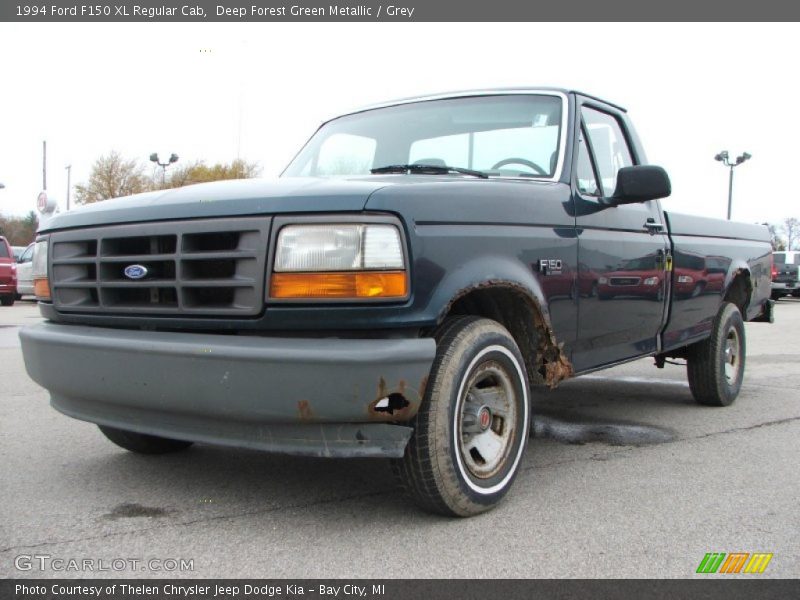 Deep Forest Green Metallic / Grey 1994 Ford F150 XL Regular Cab