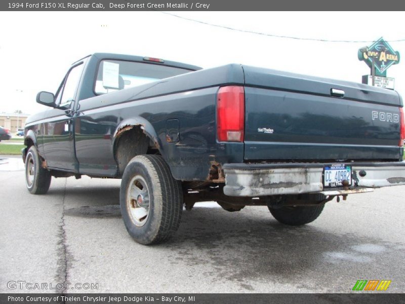 Deep Forest Green Metallic / Grey 1994 Ford F150 XL Regular Cab