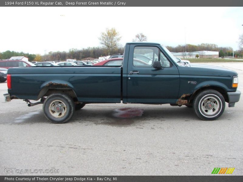 Deep Forest Green Metallic / Grey 1994 Ford F150 XL Regular Cab