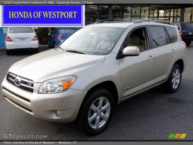 Savannah Metallic / Taupe 2008 Toyota RAV4 Limited V6 4WD