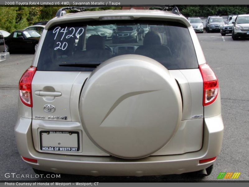 Savannah Metallic / Taupe 2008 Toyota RAV4 Limited V6 4WD