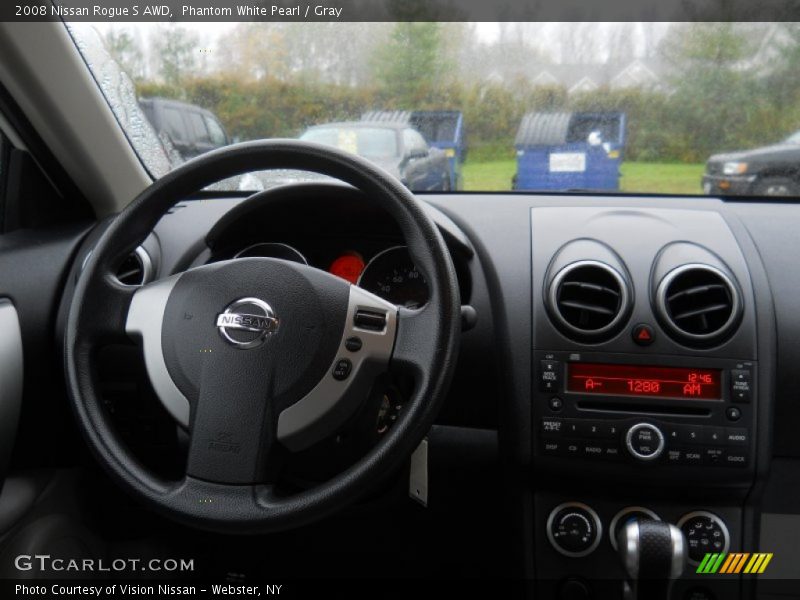 Phantom White Pearl / Gray 2008 Nissan Rogue S AWD