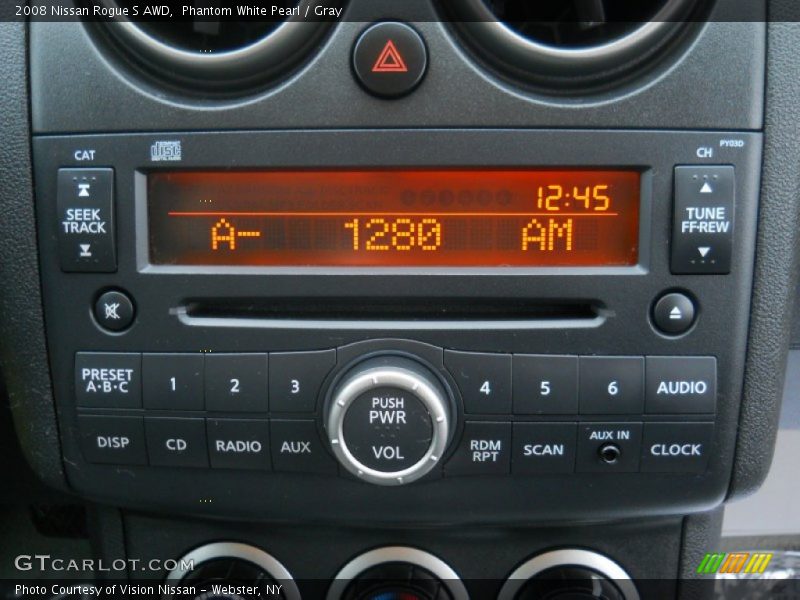 Phantom White Pearl / Gray 2008 Nissan Rogue S AWD