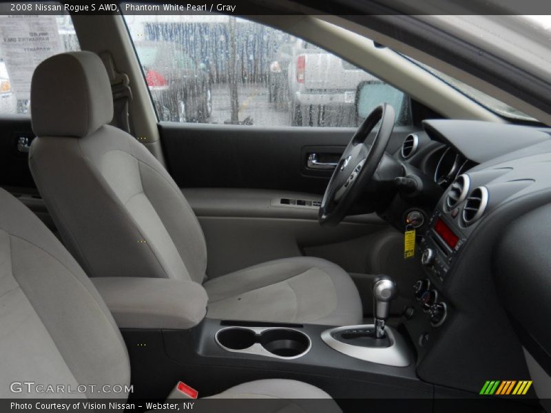 Phantom White Pearl / Gray 2008 Nissan Rogue S AWD