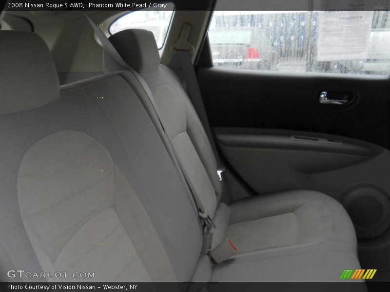 Phantom White Pearl / Gray 2008 Nissan Rogue S AWD