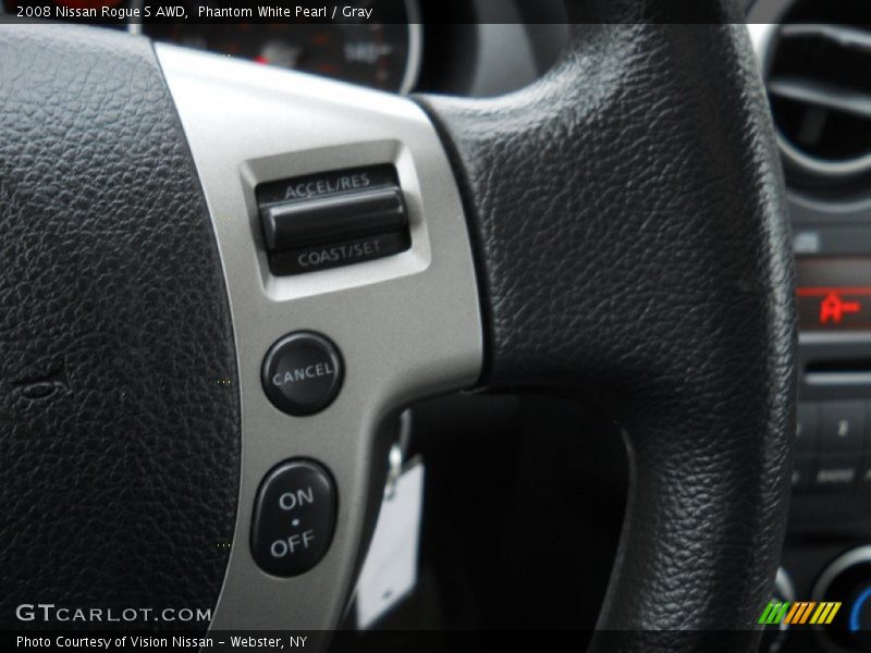 Phantom White Pearl / Gray 2008 Nissan Rogue S AWD