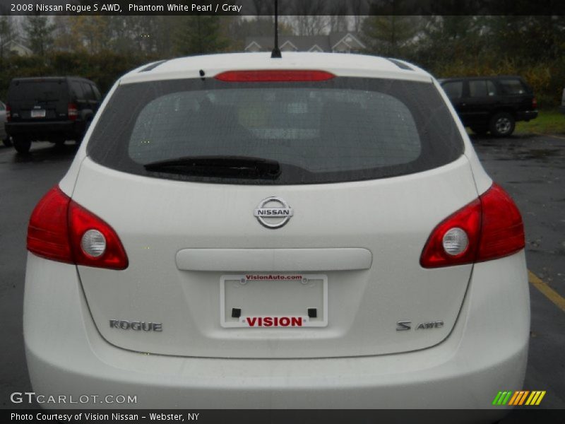 Phantom White Pearl / Gray 2008 Nissan Rogue S AWD