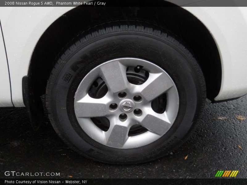 Phantom White Pearl / Gray 2008 Nissan Rogue S AWD