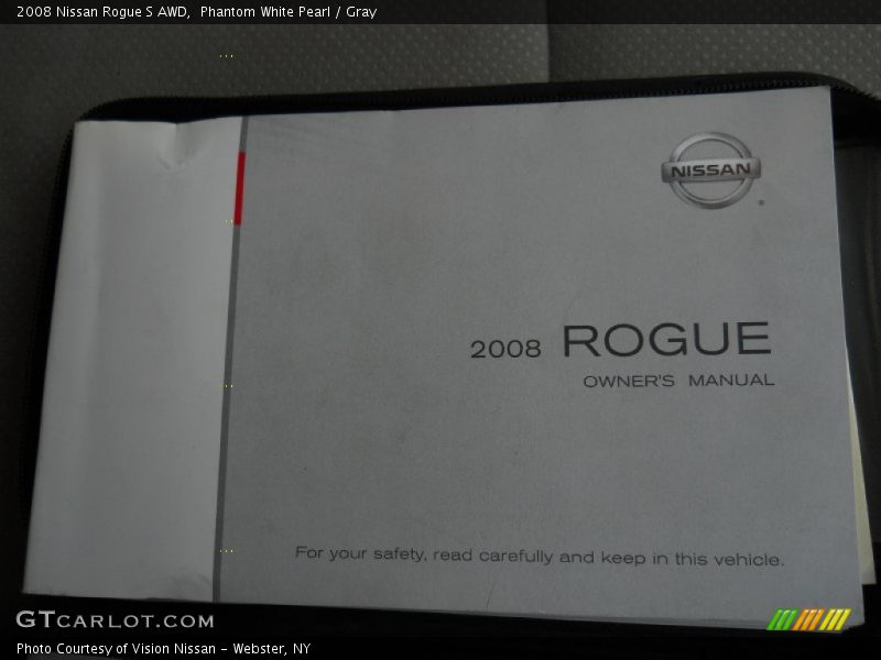 Phantom White Pearl / Gray 2008 Nissan Rogue S AWD