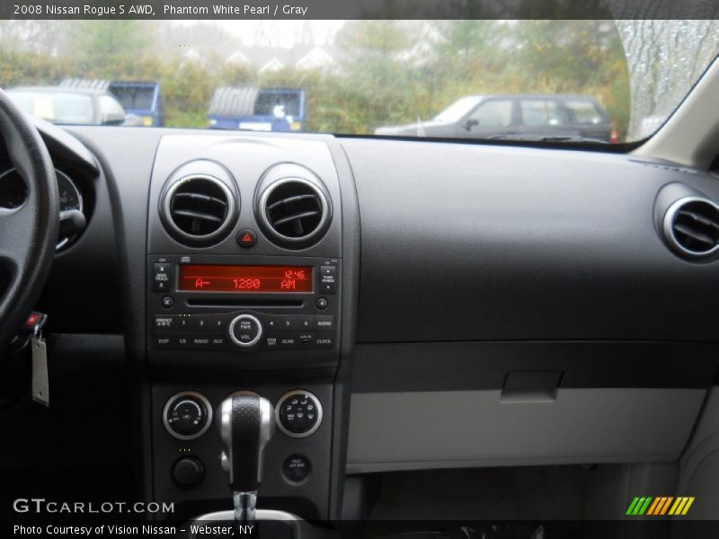 Phantom White Pearl / Gray 2008 Nissan Rogue S AWD