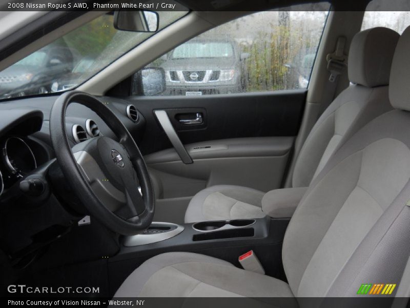 Phantom White Pearl / Gray 2008 Nissan Rogue S AWD