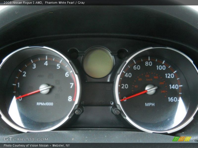 Phantom White Pearl / Gray 2008 Nissan Rogue S AWD