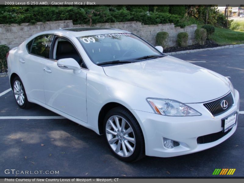 Glacier Frost Mica / Black 2009 Lexus IS 250 AWD