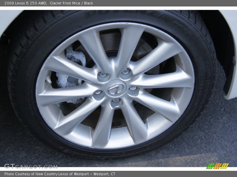 Glacier Frost Mica / Black 2009 Lexus IS 250 AWD