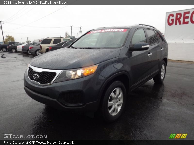Pacific Blue / Black 2011 Kia Sorento LX V6