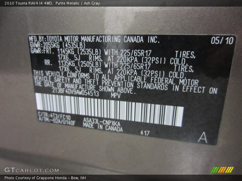 Pyrite Metallic / Ash Gray 2010 Toyota RAV4 I4 4WD