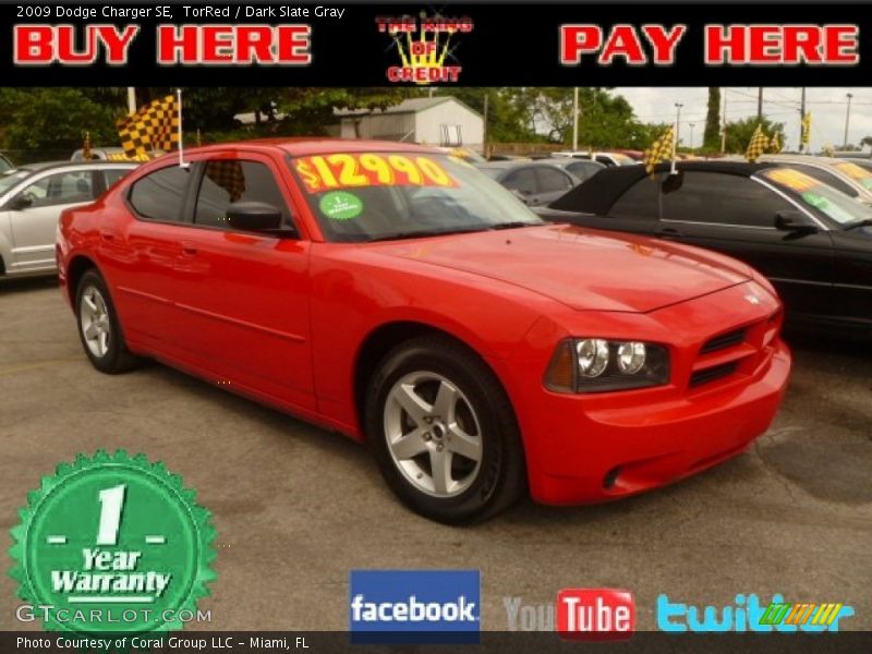 TorRed / Dark Slate Gray 2009 Dodge Charger SE