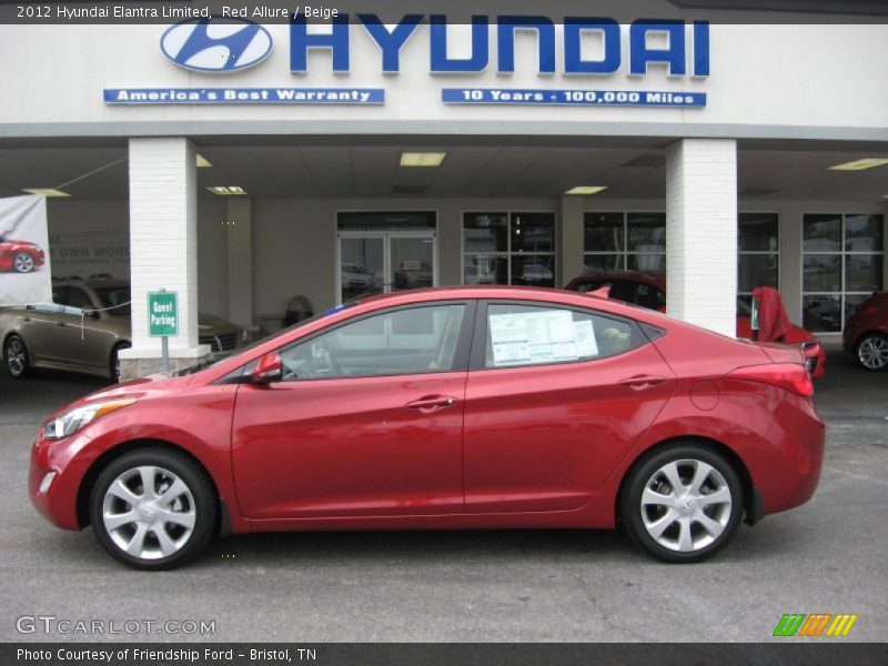 Red Allure / Beige 2012 Hyundai Elantra Limited
