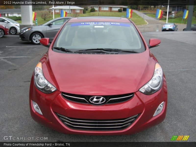 Red Allure / Beige 2012 Hyundai Elantra Limited