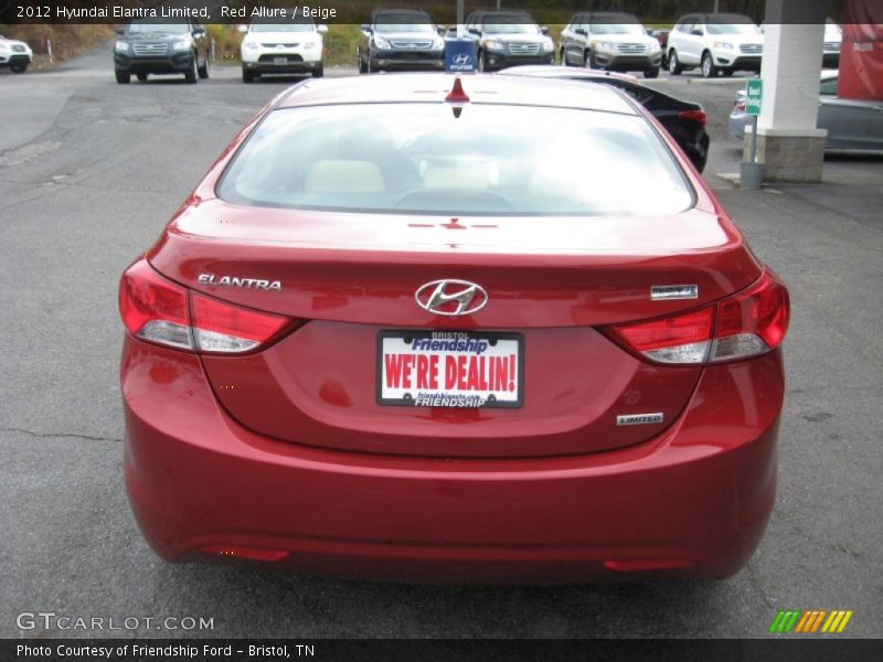 Red Allure / Beige 2012 Hyundai Elantra Limited