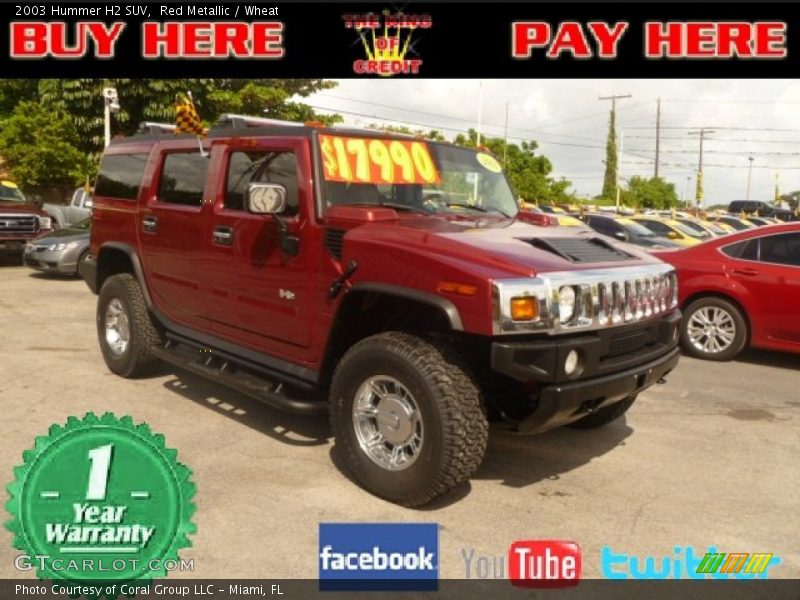 Red Metallic / Wheat 2003 Hummer H2 SUV