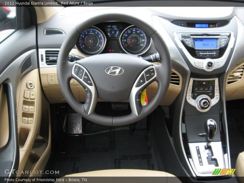 Dashboard of 2012 Elantra Limited