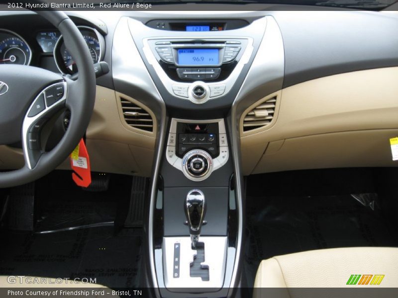 Dashboard of 2012 Elantra Limited