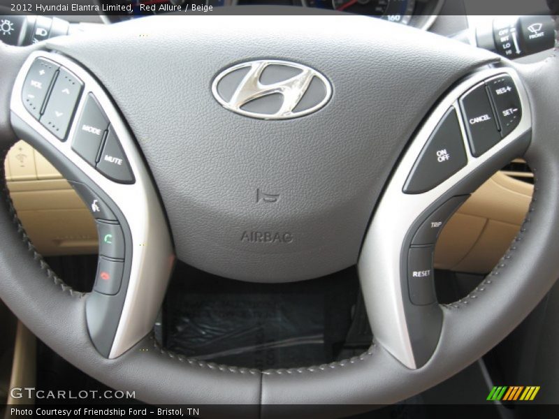 Controls of 2012 Elantra Limited