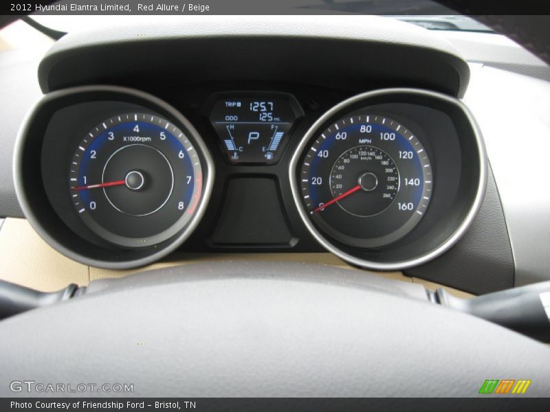  2012 Elantra Limited Limited Gauges