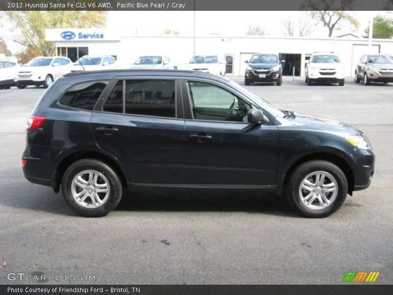 Pacific Blue Pearl / Gray 2012 Hyundai Santa Fe GLS V6 AWD