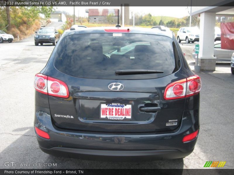 Pacific Blue Pearl / Gray 2012 Hyundai Santa Fe GLS V6 AWD