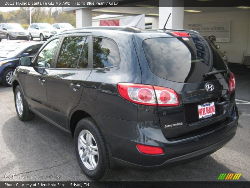 Pacific Blue Pearl / Gray 2012 Hyundai Santa Fe GLS V6 AWD