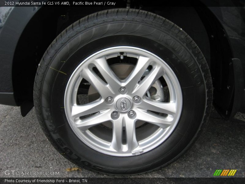 Pacific Blue Pearl / Gray 2012 Hyundai Santa Fe GLS V6 AWD