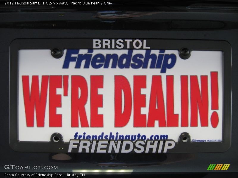 Pacific Blue Pearl / Gray 2012 Hyundai Santa Fe GLS V6 AWD