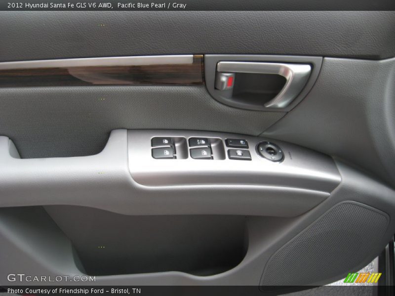 Pacific Blue Pearl / Gray 2012 Hyundai Santa Fe GLS V6 AWD