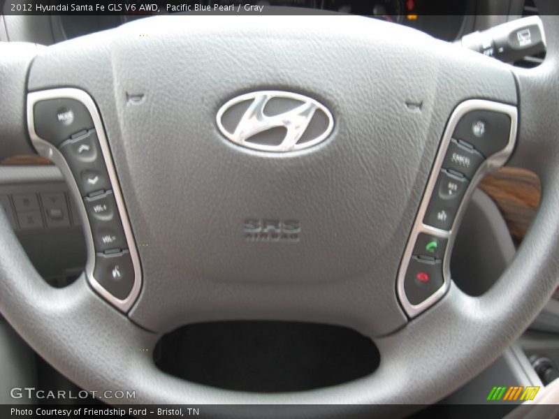 Pacific Blue Pearl / Gray 2012 Hyundai Santa Fe GLS V6 AWD
