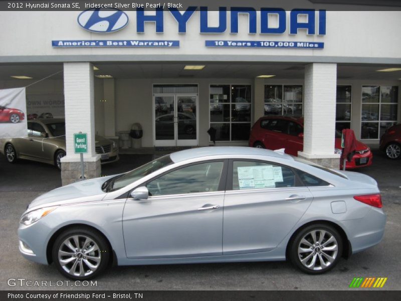 Iridescent Silver Blue Pearl / Black 2012 Hyundai Sonata SE