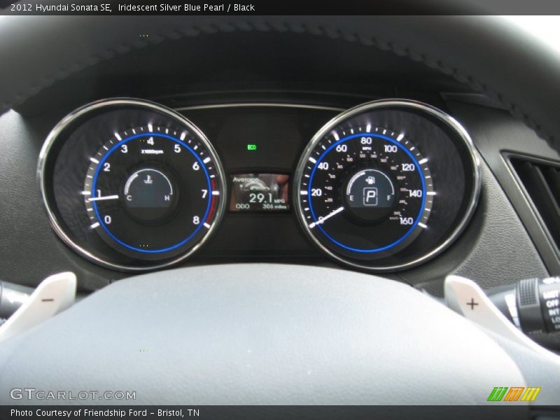 Iridescent Silver Blue Pearl / Black 2012 Hyundai Sonata SE