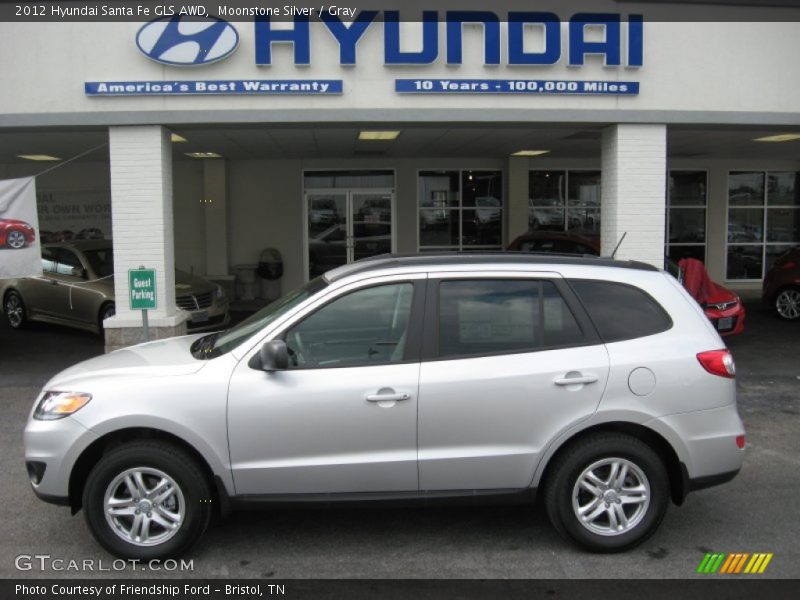 Moonstone Silver / Gray 2012 Hyundai Santa Fe GLS AWD