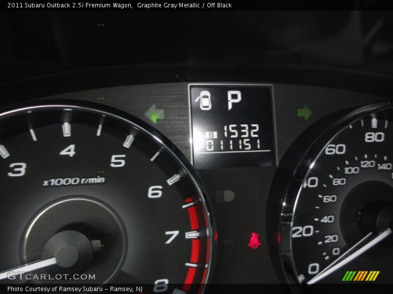 Graphite Gray Metallic / Off Black 2011 Subaru Outback 2.5i Premium Wagon