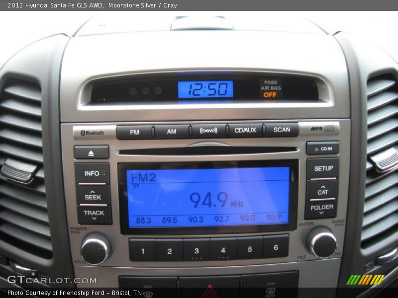 Moonstone Silver / Gray 2012 Hyundai Santa Fe GLS AWD