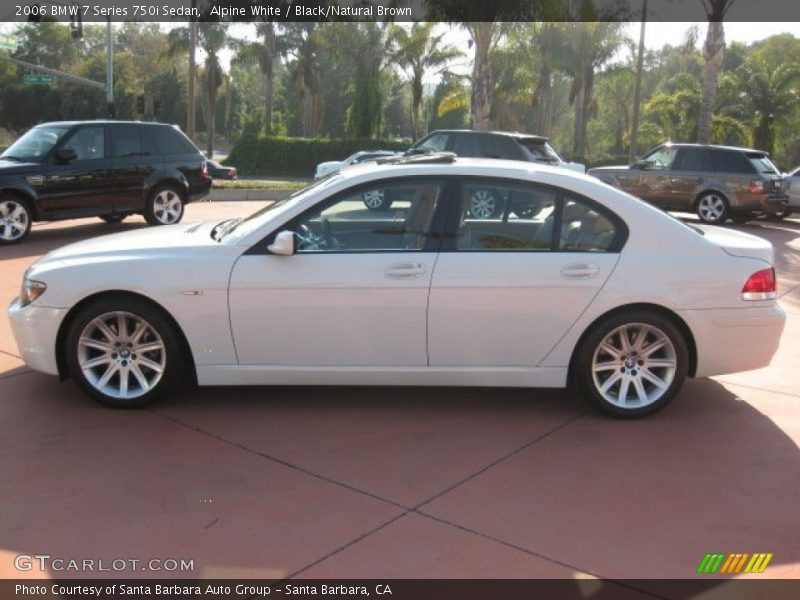 Alpine White / Black/Natural Brown 2006 BMW 7 Series 750i Sedan